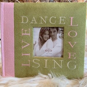 Pink and Green Suede Like Photo Album with Memo Area